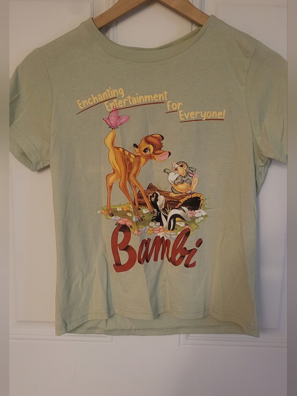 Disney Bambi Short Sleeve Cropped T-shirt Size Large